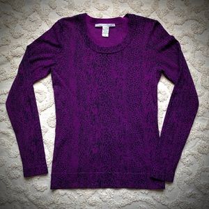 DVF Shimmery Purple Snakeskin Stretchy top medium